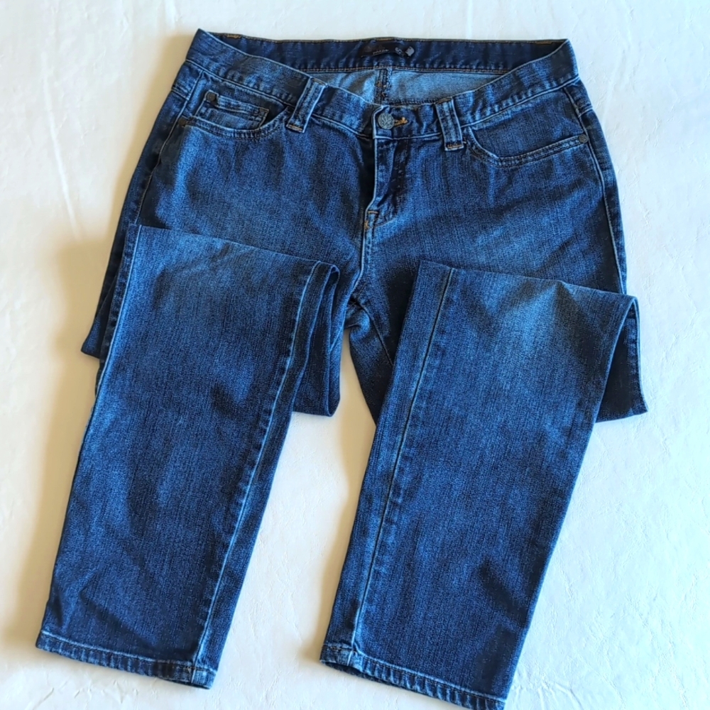 Prana Straight Leg Mid Rise Blue Jeans Women's Size 28